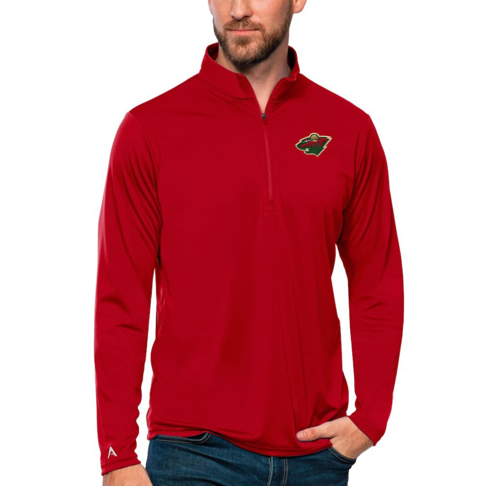 Minnesota Wild Antigua Tribute Quarter-Zip Pullover Top - Red Pullover