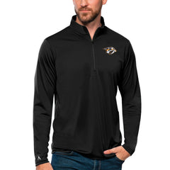 Nashville Predators Antigua Tribute Quarter-Zip Pullover Top - Black Pullover