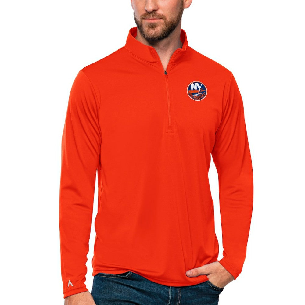 New York Islanders Antigua Tribute Quarter-Zip Pullover Top - Orange Pullover