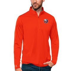 New York Islanders Antigua Tribute Quarter-Zip Pullover Top - Orange Pullover