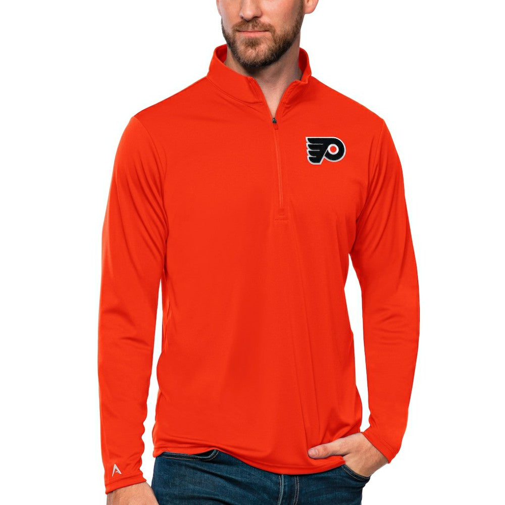 Philadelphia Flyers Antigua Tribute Quarter-Zip Pullover Top - Orange Pullover