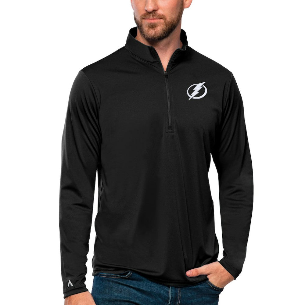 Tampa Bay Lightning Antigua Tribute Quarter-Zip Pullover Top - Black Pullover