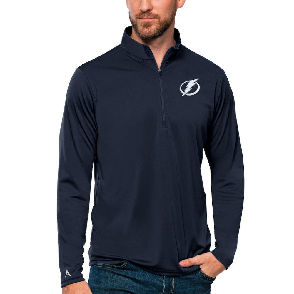 Tampa Bay Lightning Antigua Tribute Quarter-Zip Pullover Top - Navy Pullover