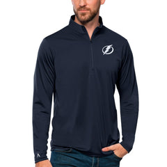Tampa Bay Lightning Antigua Tribute Quarter-Zip Pullover Top - Navy Pullover