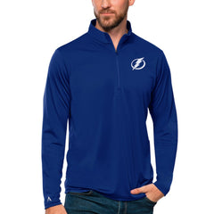 Tampa Bay Lightning Antigua Tribute Quarter-Zip Pullover Top - Blue Pullover