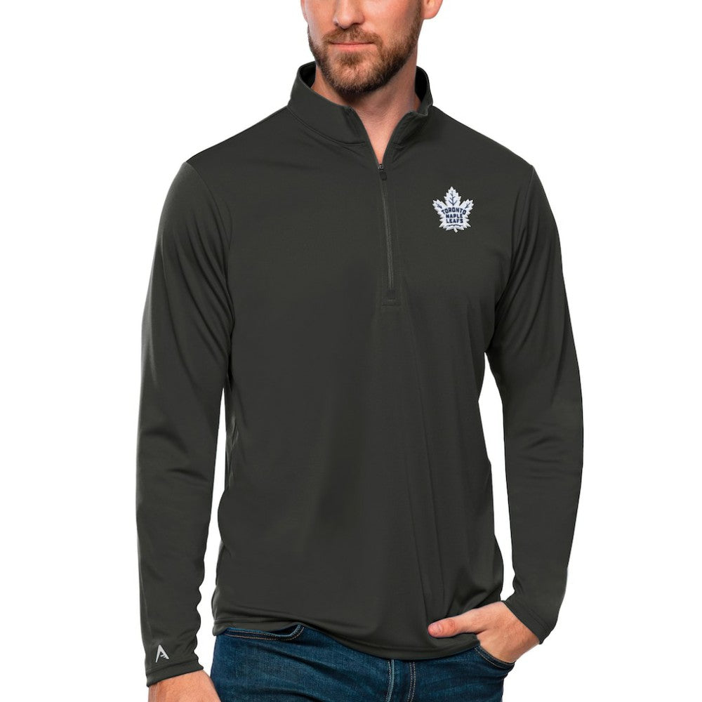 Toronto Maple Leafs Antigua Tribute Quarter-Zip Pullover Top - Charcoal Pullover