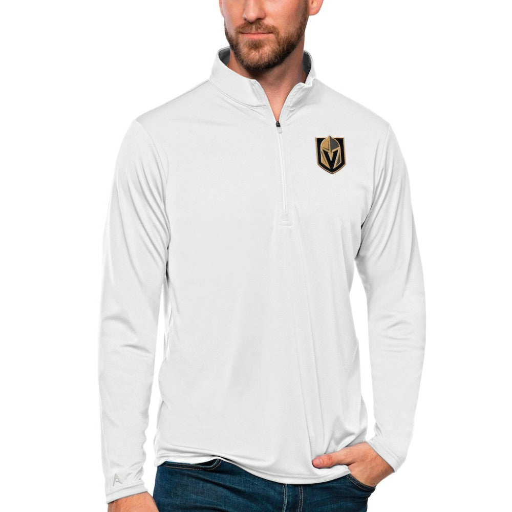 Vegas Golden Knights Antigua Tribute Quarter-Zip Pullover Top - White Pullover
