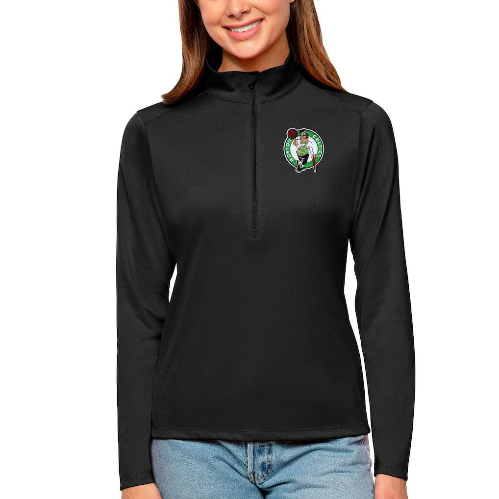 Boston Celtics Antigua Women's Tribute Half-Zip Top - Black shop