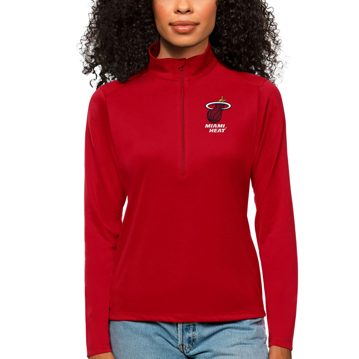 Miami Heat Antigua Women's Tribute Half-Zip Top - Cardinal outlet