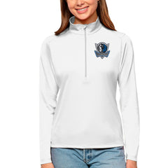 Dallas Mavericks Antigua Women's Tribute Half-Zip Top sale - White on sale