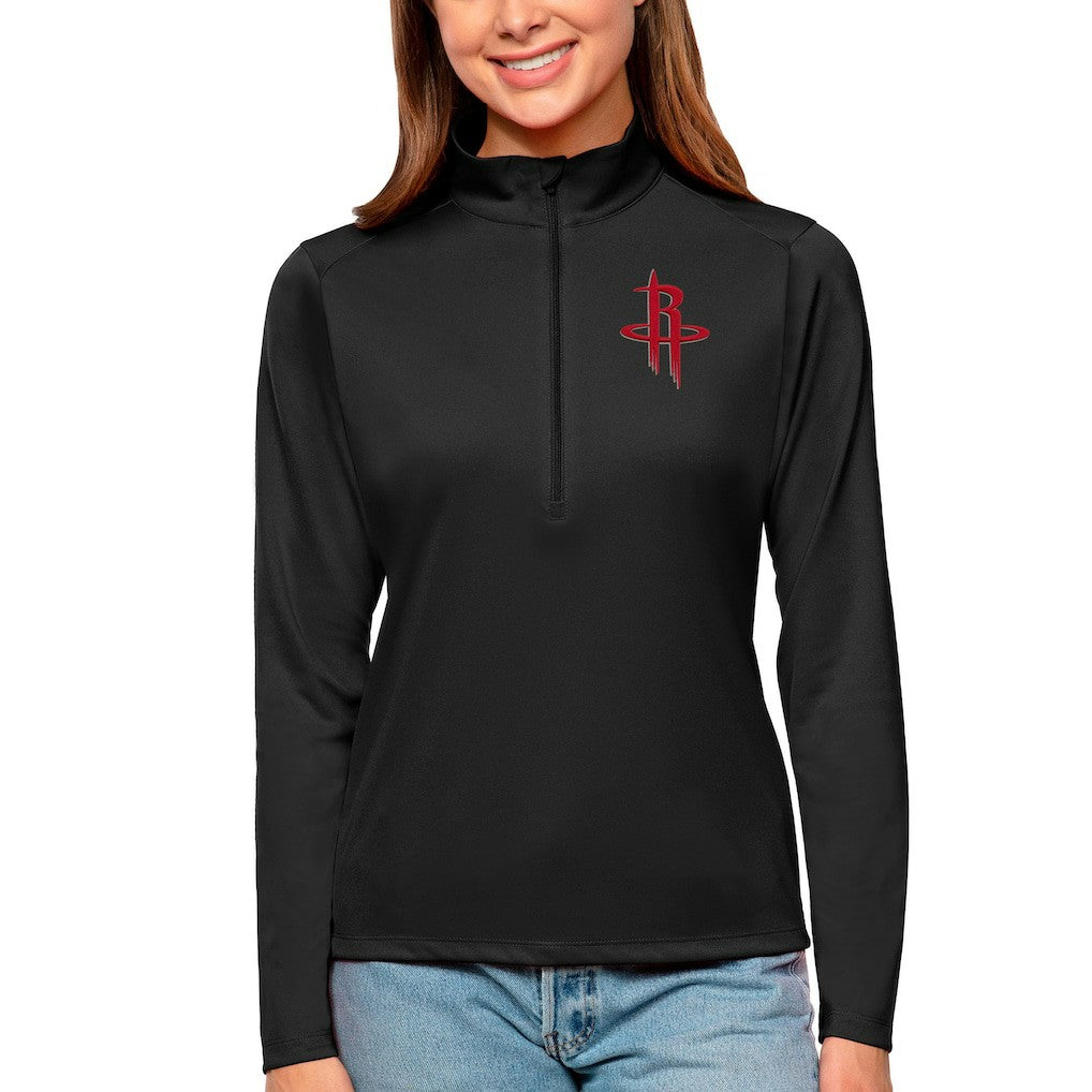 Houston Rockets Antigua Women's Tribute Half-Zip Top sale - Black online