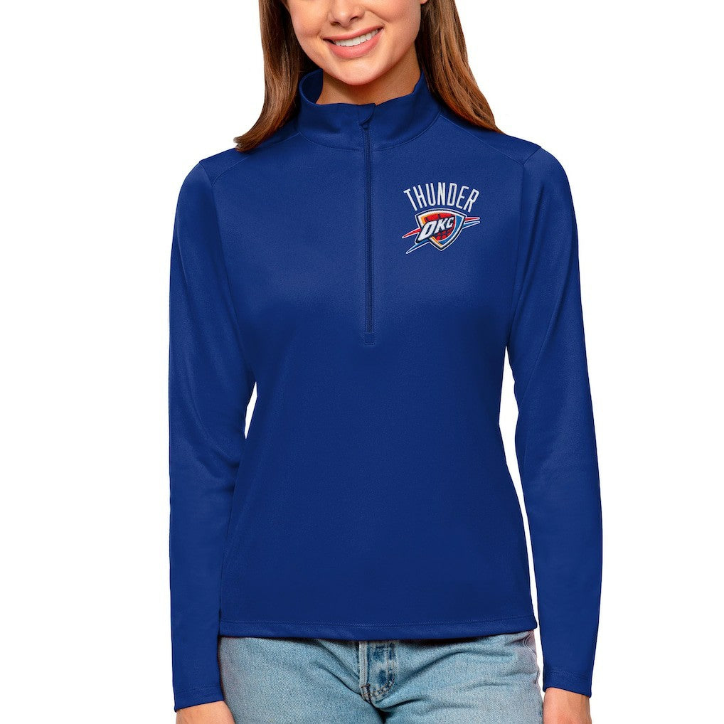 Oklahoma City Thunder Antigua Women's Tribute Half-Zip Top - Blue sale