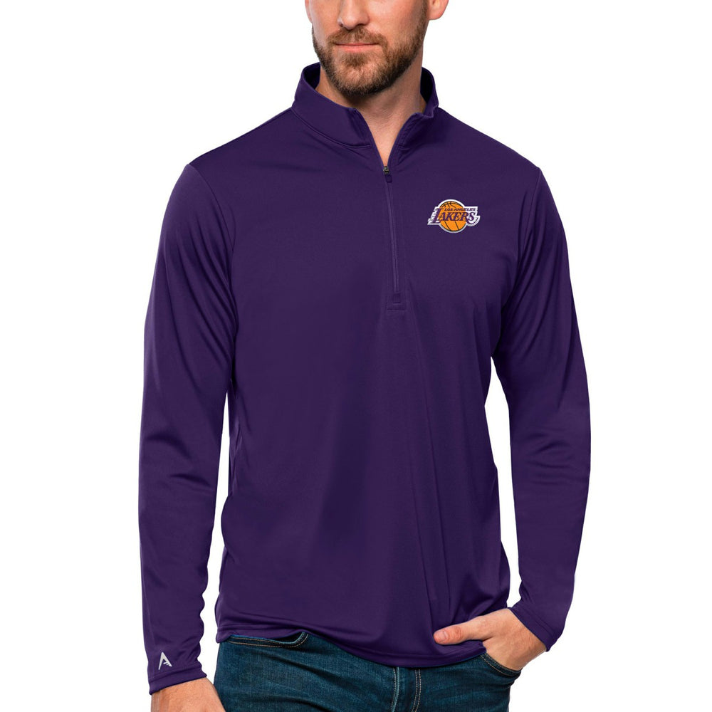 Los Angeles Lakers Antigua Tribute Quarter-Zip Pullover Top - Purple for sale