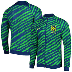Brazil National Team 2022 Academy Pro Anthem Performance Raglan Full-Zip Jacket - Blue/Green shop