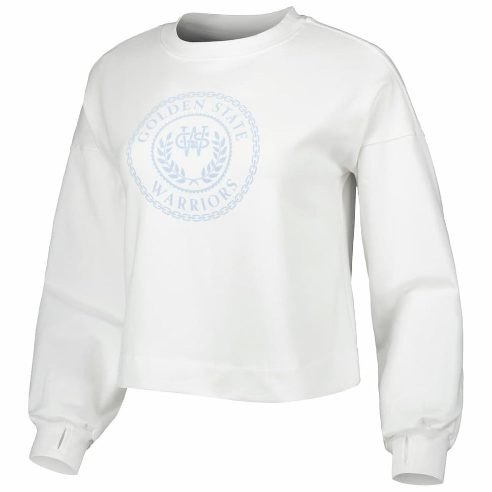 Golden State Warriors Lusso Women's Lola Ball and Chain Pullover Sweatshirt sale - White discount