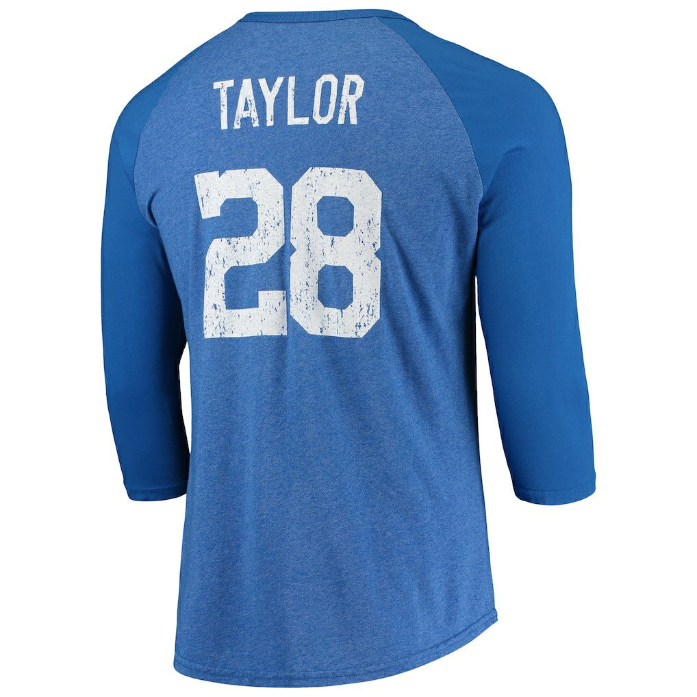 Jonathan Taylor Indianapolis Colts Majestic Threads Name & Number Team Colorway Tri-Blend 3/4 Raglan Sleeve Player T-Shirt - Royal on sale