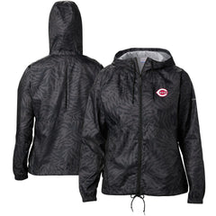 Cincinnati Reds Women's Flash Forward Full-Zip Windbreaker Jacket Black