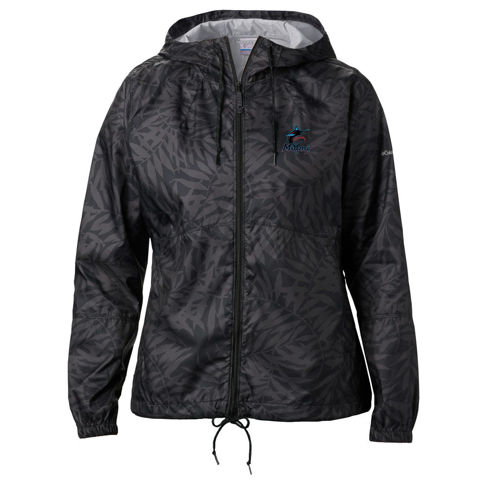 Miami Marlins Women's Flash Forward Full-Zip Windbreaker Jacket Black