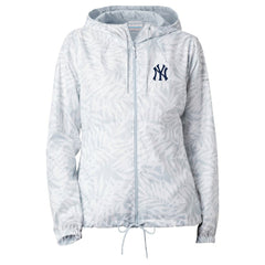 New York Yankees Women's Flash Forward Full-Zip Windbreaker Jacket Gray