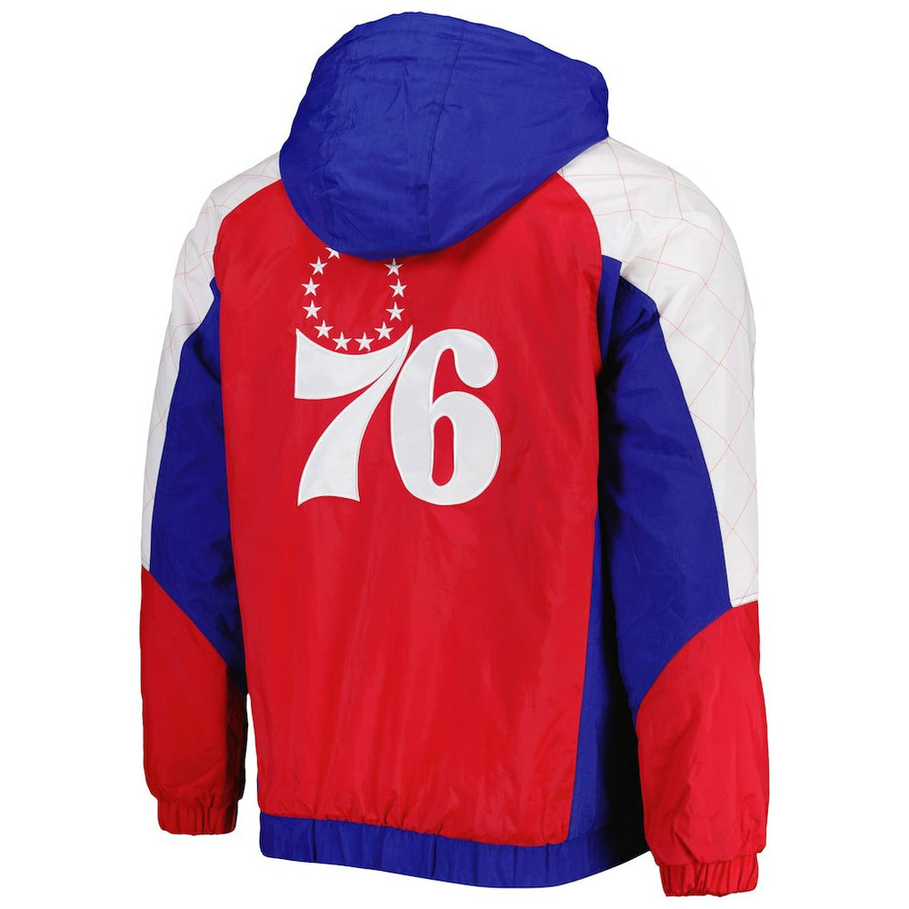 Philadelphia 76ers Starter Body Check Raglan Hoodie Half-Zip Jacket - Royal online