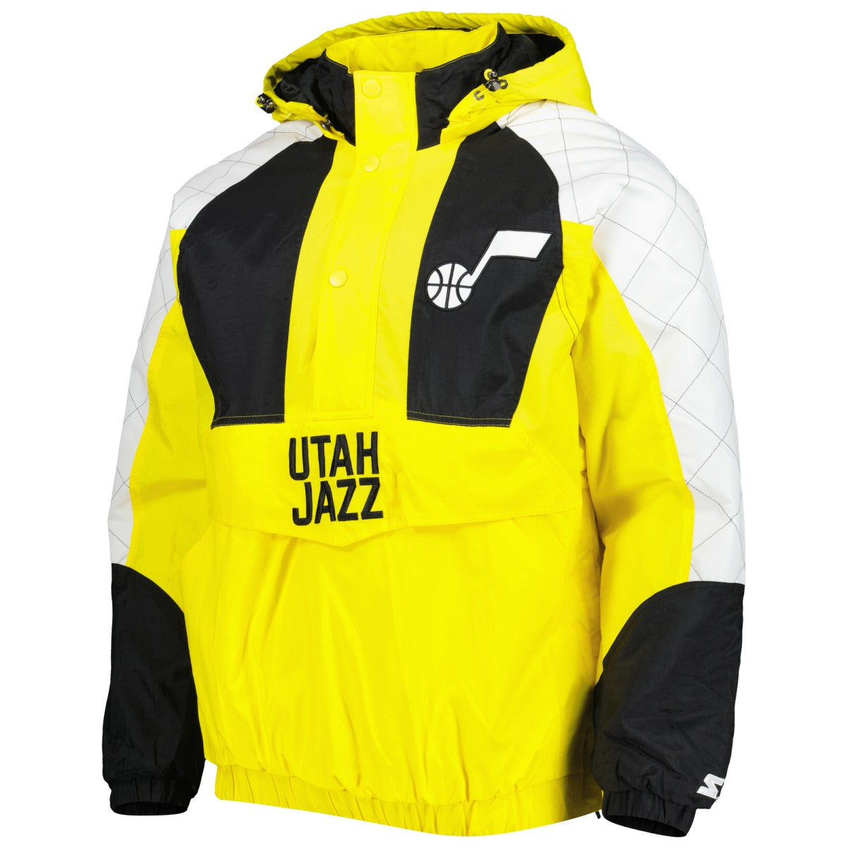 Utah Jazz Starter Body Check Raglan Hoodie Half-Zip Jacket - Gold sale