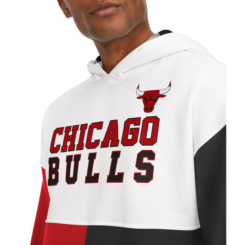 Chicago Bulls Tommy Jeans Andrew Split Pullover Hoodie - White/Red discount
