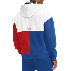 Philadelphia 76ers Tommy Jeans Andrew Split Pullover Hoodie - White/Red for sale