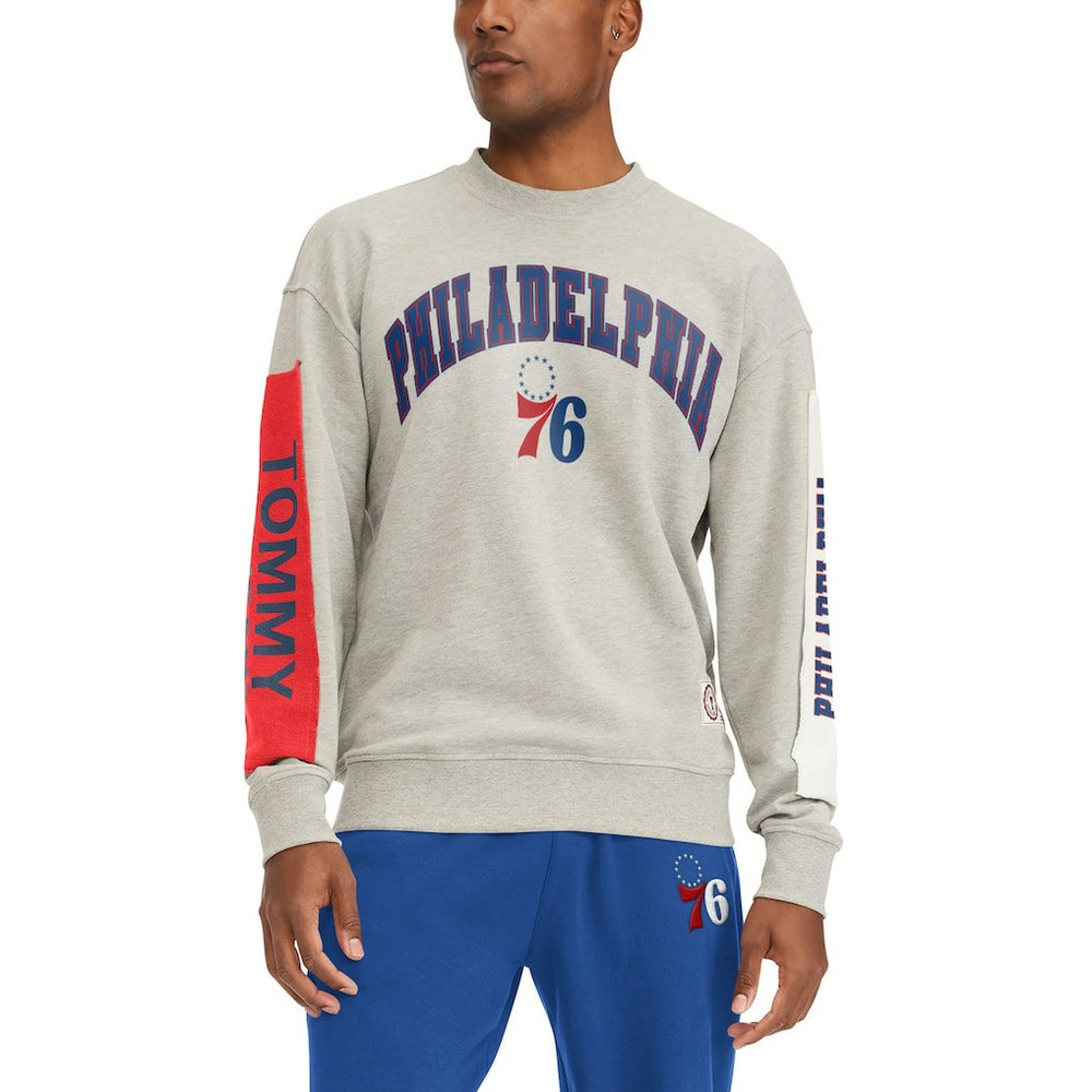 Philadelphia 76ers Tommy Jeans James Patch Pullover Sweatshirt - Gray online
