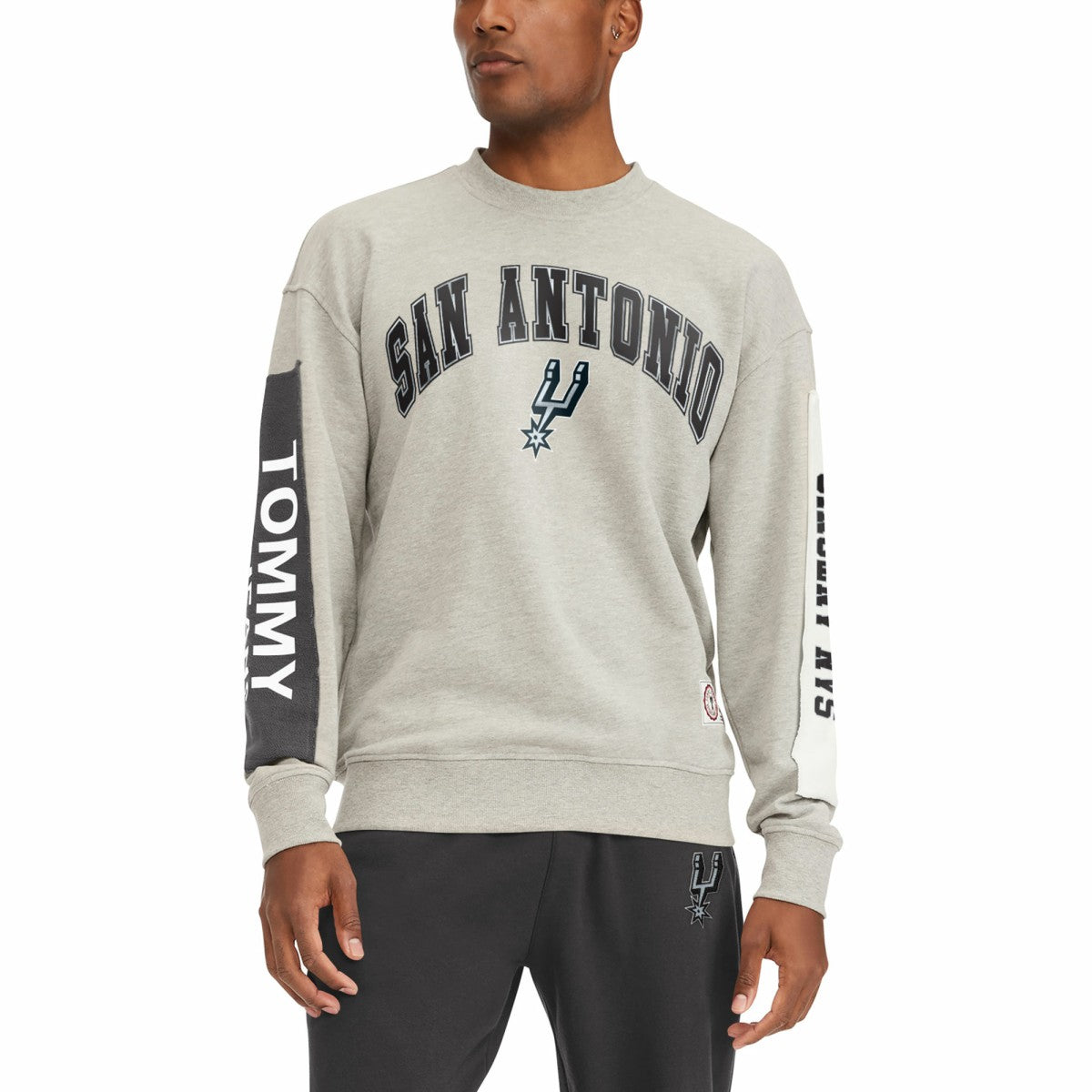 San Antonio Spurs Tommy Jeans James Patch Pullover Sweatshirt - Gray outlet