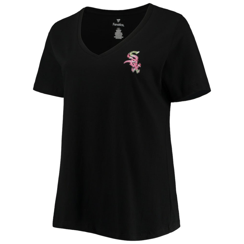 Chicago White Sox Women's Plus Size #1 Mom 2-Hit V-Neck T-Shirt Black