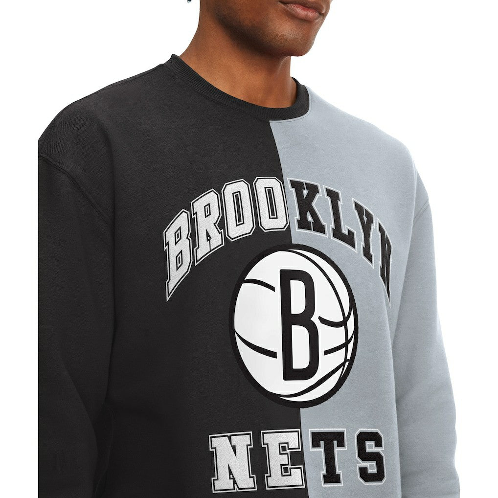 Brooklyn Nets Tommy Jeans Keith Split Pullover Sweatshirt - Black/White outlet