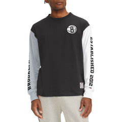 Brooklyn Nets Tommy Jeans Richie Color Block Long Sleeve T-Shirt - Black shop