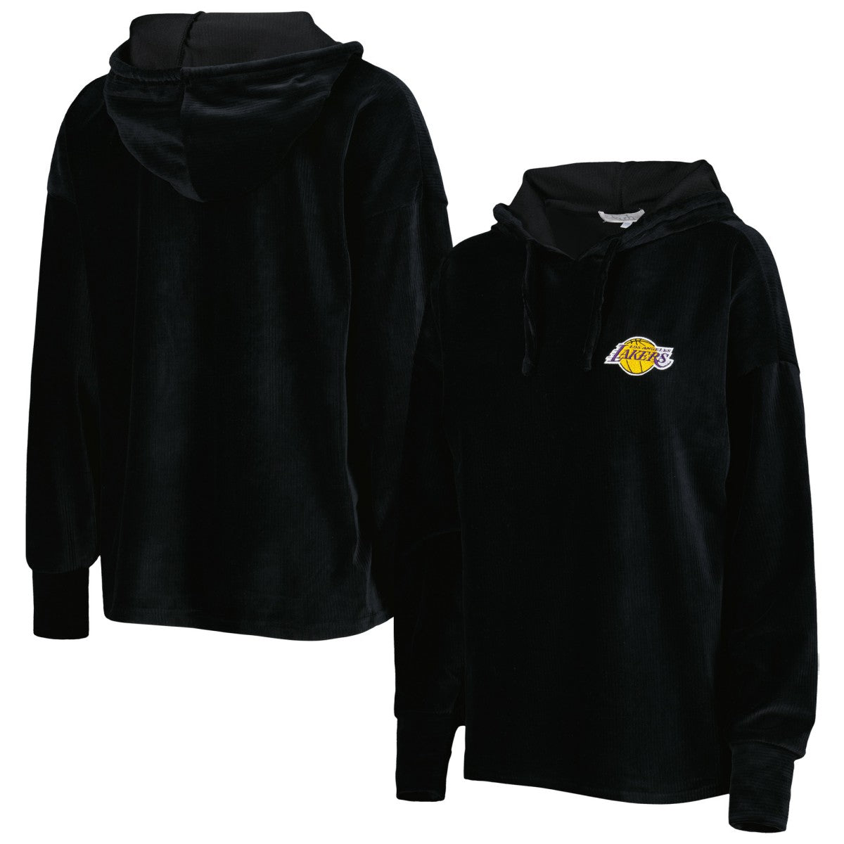 Los Angeles Lakers Touch Women's End Line Velour Pullover Hoodie - Black on sale
