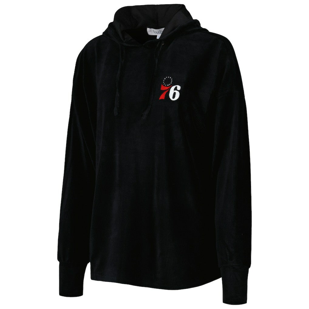Philadelphia 76ers Touch Women's End Line Velour Pullover Hoodie - Black online