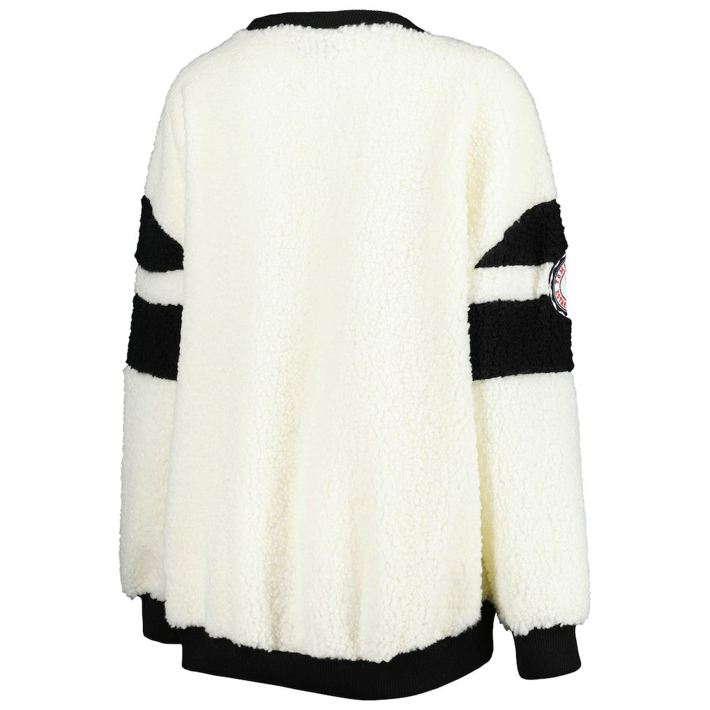 Brooklyn Nets Tommy Jeans Women's Mindy Sherpa Pullover Sweatshirt - Oatmeal/Black shop
