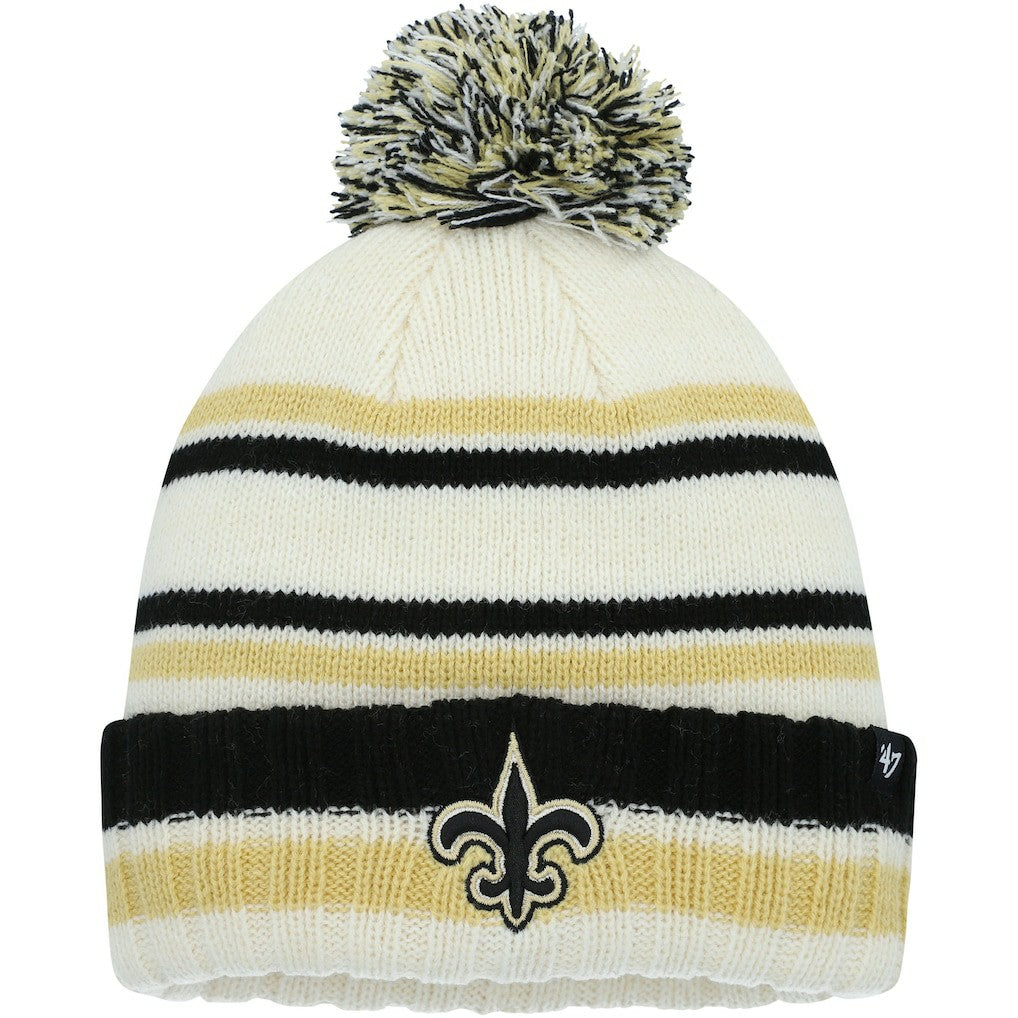 New Orleans Saints '47 Youth Driftway Cuffed Knit with Pom - Cream discount