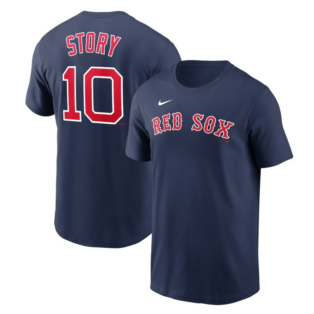 Trevor Story Boston Red Sox Name & Number T-Shirt Navy