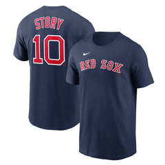 Trevor Story Boston Red Sox Name & Number T-Shirt Navy