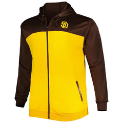 San Diego Padres Big & Tall Yoke Full-Zip Hoodie Brown/Gold