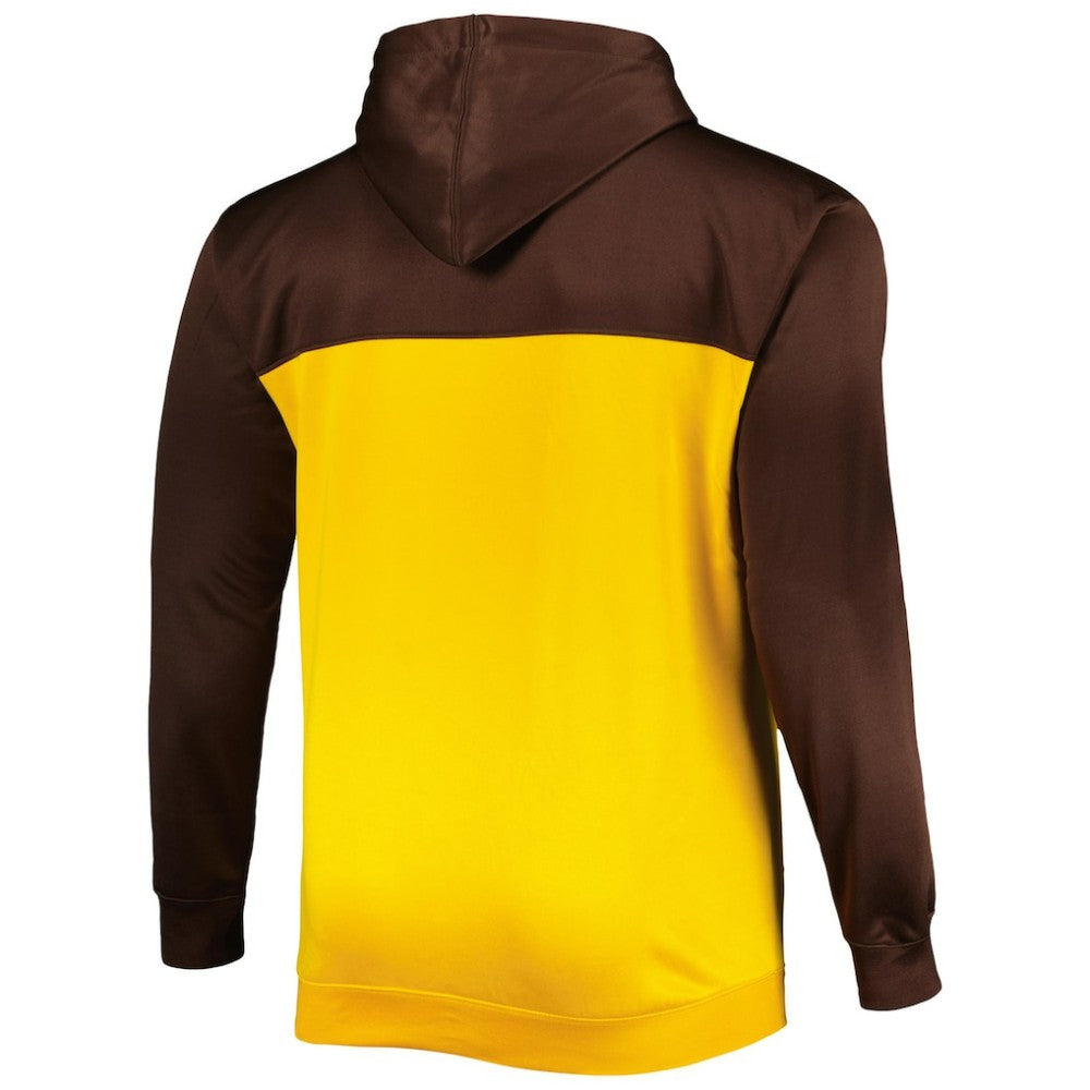 San Diego Padres Big & Tall Yoke Full-Zip Hoodie Brown/Gold