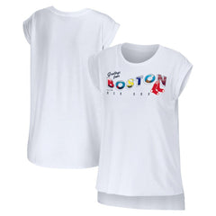 Boston Red Sox WEAR by Erin Andrews Women's Greetings From T-Shirt White