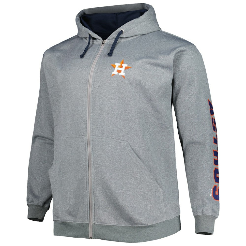Houston Astros Profile Big & Tall Pullover Hoodie Ash