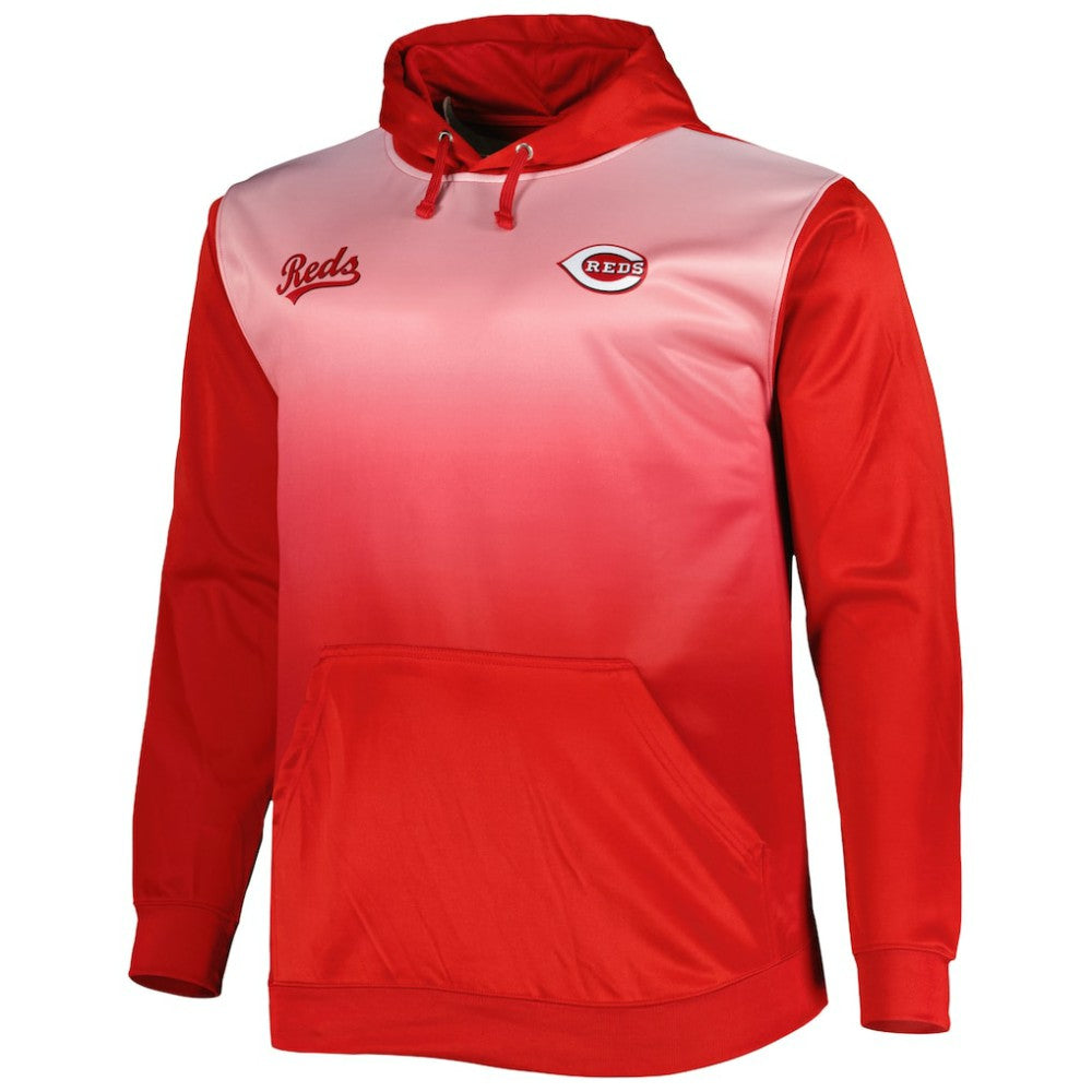 Cincinnati Reds Fade Sublimated Fleece Pullover Hoodie Red