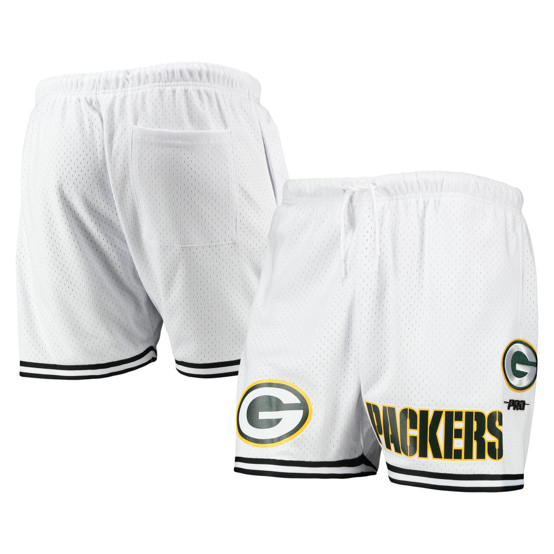 Green Bay Packers Pro Standard Mesh Shorts - White/Black discount