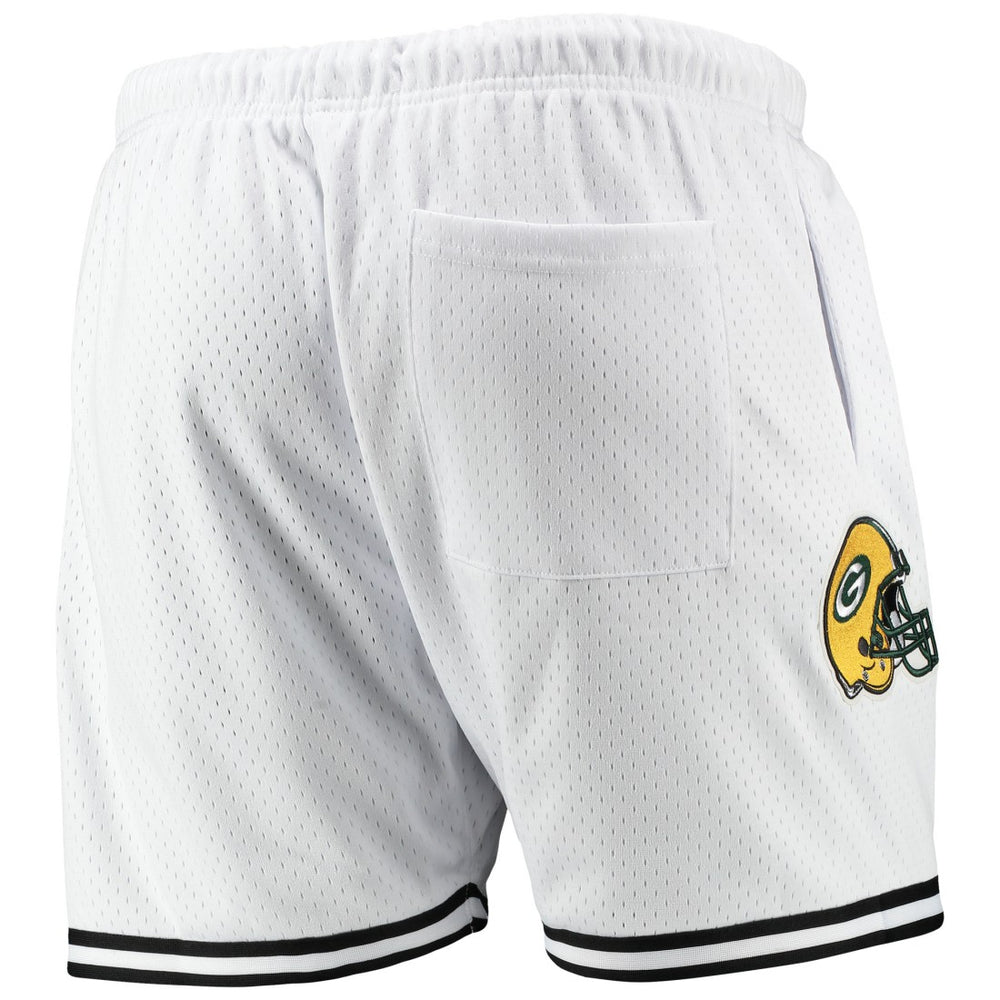 Green Bay Packers Pro Standard Mesh Shorts - White/Black discount