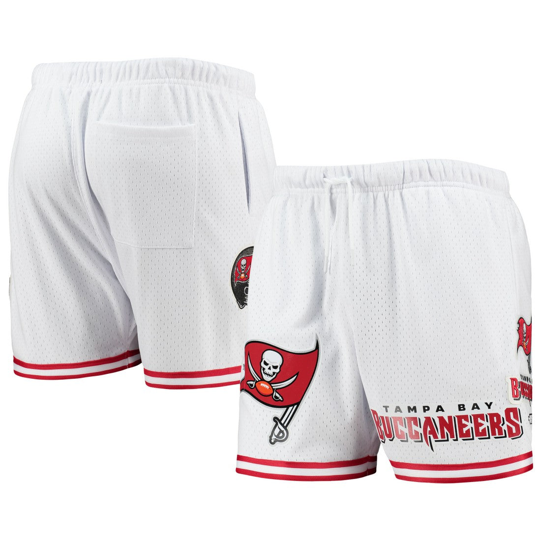 Tampa Bay Buccaneers Pro Standard Mesh Shorts - White/Red discount