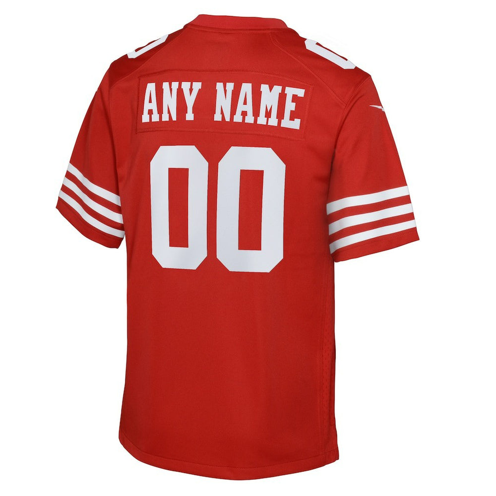 San Francisco 49ers Youth Game Custom Jersey - Scarlet cheap
