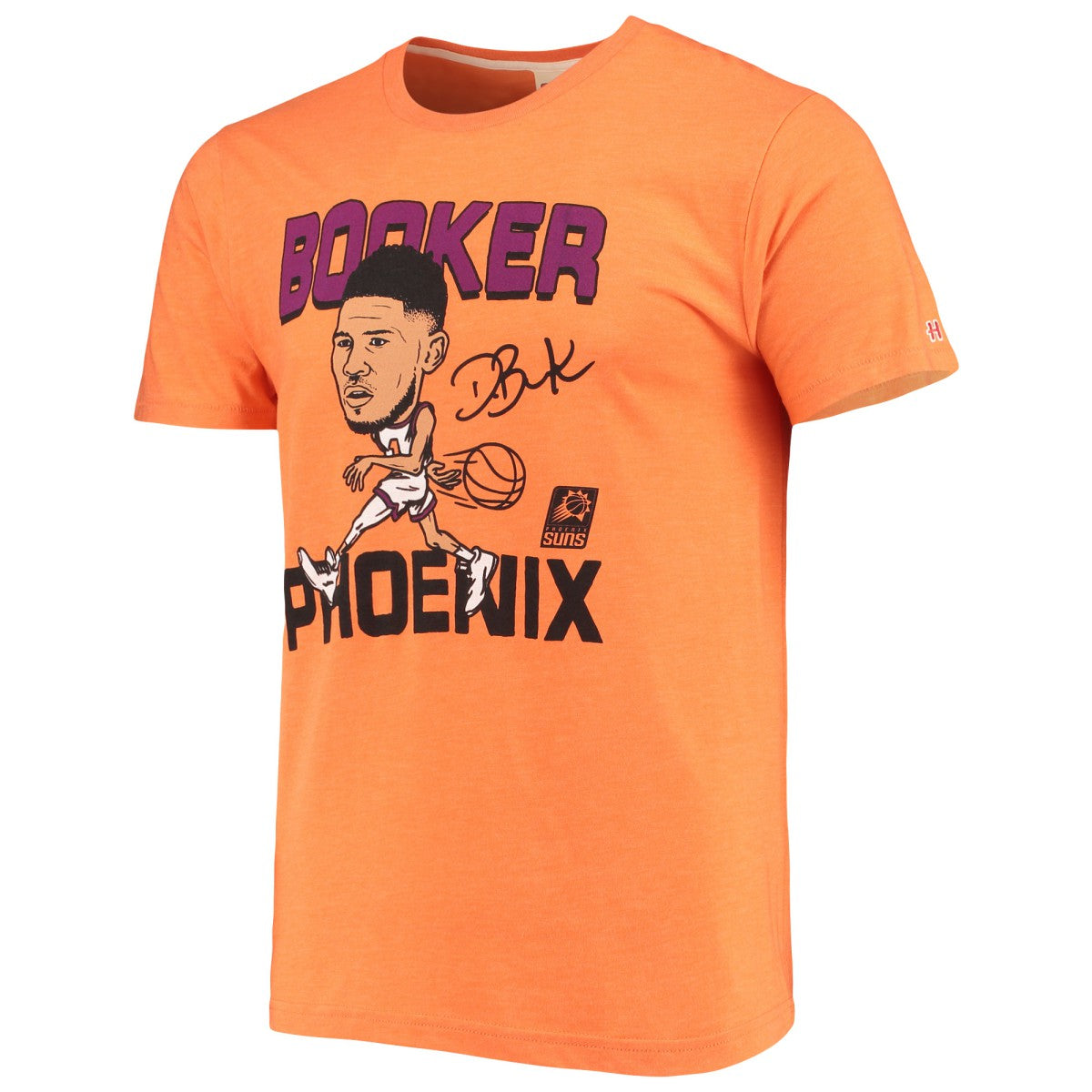 Devin Booker Phoenix Suns Homage Caricature Tri-Blend T-Shirt - Heathered Orange for sale
