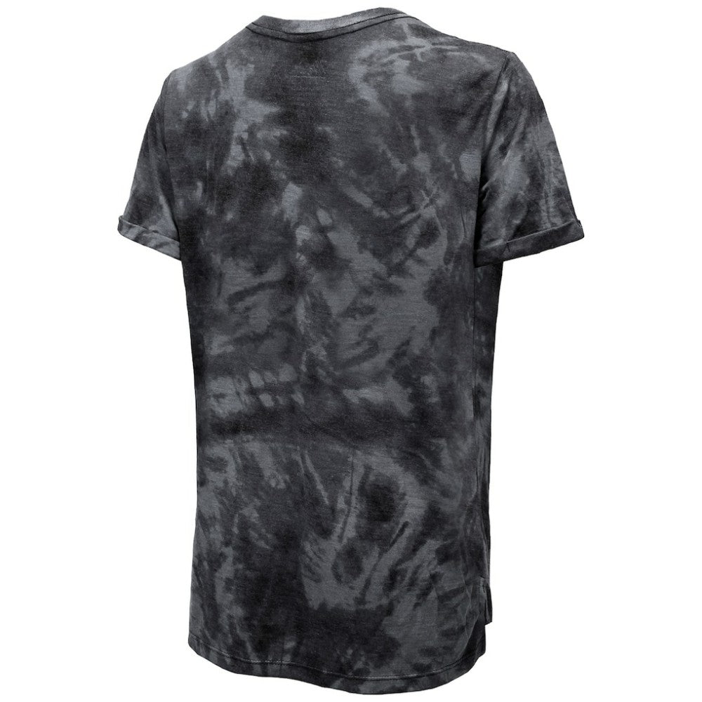 Chicago Blackhawks Majestic Threads Women's Boyfriend Tie-Dye Tri-Blend T-Shirt - Black T-shirts