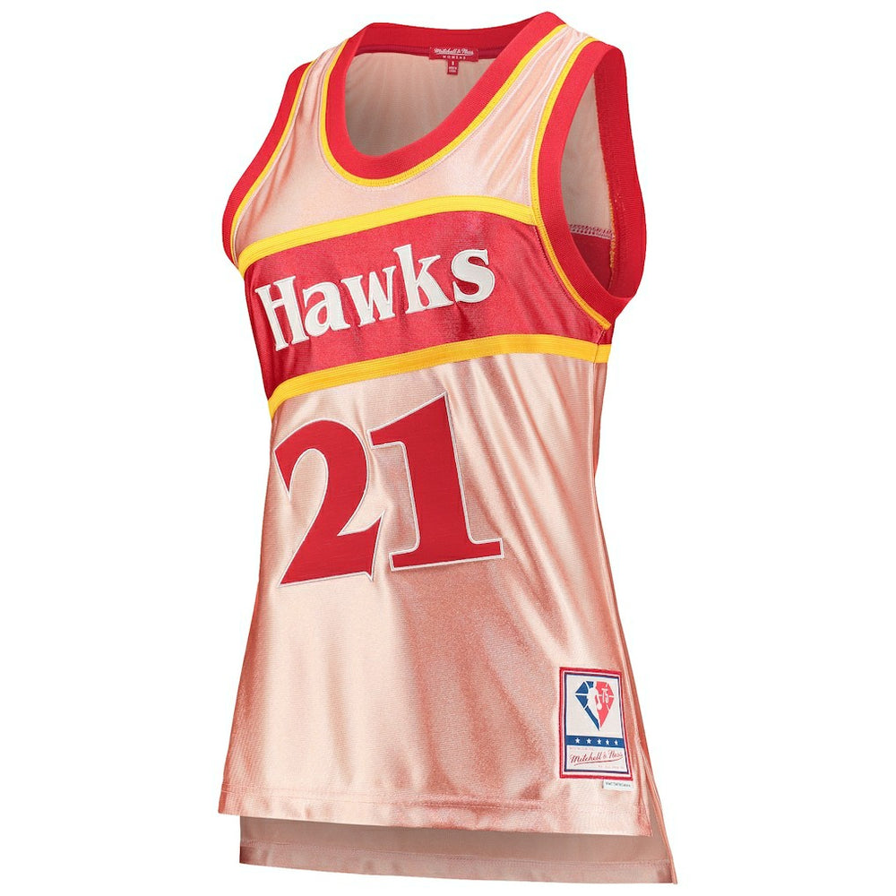 Dominique Wilkins Atlanta Hawks Women's 75th Anniversary Rose Gold 1986 Swingman Jersey - Pink outlet